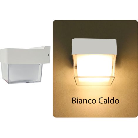 Applique lampada led da parete moderno 7w quadrato bianco luce calda 3000k (1/4)