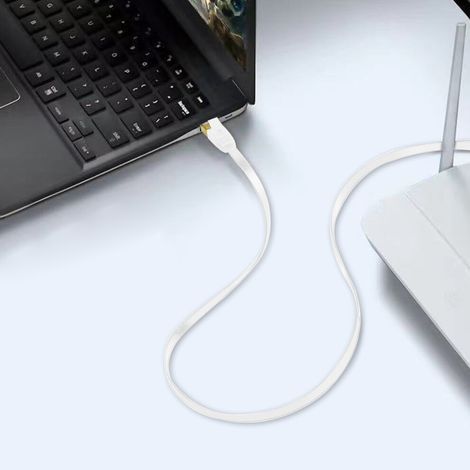 Ce câble LAN est doté de contacts plaqués or pour une connectivité réseau stable, d'une gaine en PVC durable, d'une conception plate pour une installation facile et prend en charge plusieurs méthodes (1/4)