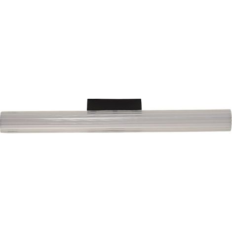 Aplique de pared para baño sobre el espejo, tubo de cristal, 45 cm, negro, color variable, LED, 8W, IP44, Linea Light Prestige (1/5)
