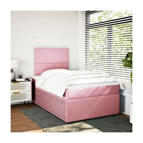 Sommier Snowco (avec matelas), motif roses, 120 × 200 cm, en velours, velours doux et confortable, meuble de chambre, design contemporain, montage facile (1/5)