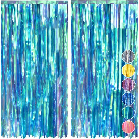 Lot de 2 Rideau Paillette,1x2m,Iridescent,Réutilisable,Facile à Installer,Fêtes,Mariage,Noël