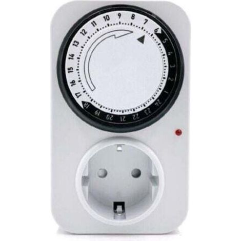 Mechanischer Tagestimer 4000 W – 16 A, weiße Kontrollleuchte, Abmessungen 120 × 85 × 72 mm (1/5)