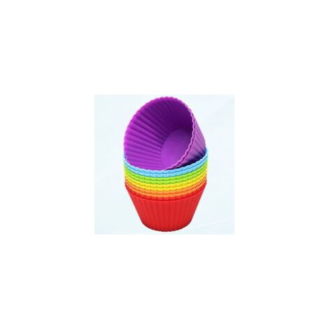 Set di 12 stampi in silicone grandi per cupcake e muffin, 9 cm di diametro, antiaderenti e riutilizzabili. - Crezuo (1/4)