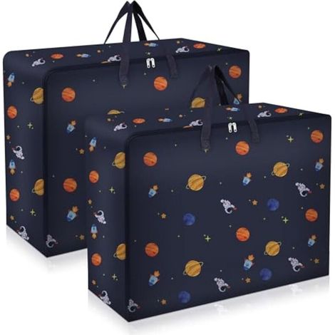 2-Piece Large 105L Storage Bags with Double Zipper, Waterproof and Sturdy for Clothes, Duvets or Moving (1/5)