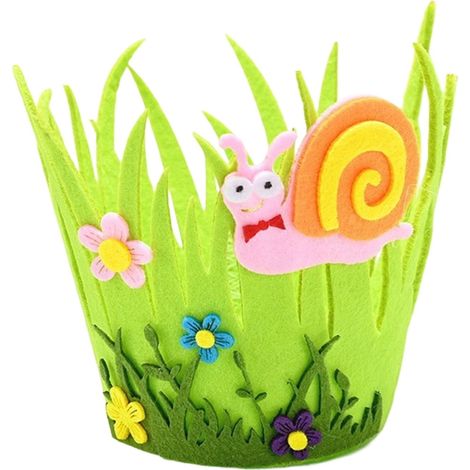 Panier À Œufs - Panier Rond En Tissu Non Tissé Pour La Collecte Des Œufs Et La Décoration De Pâques - 1 Pièce (1/5)