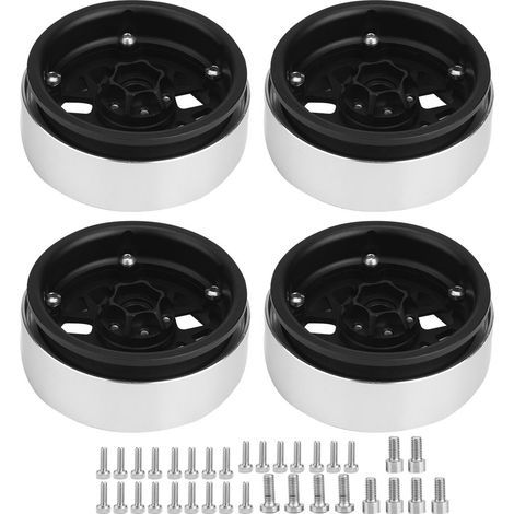 Lot de 4 jantes en métal universelles 2,2 pouces avec verrouillage à billes pour voiture RC 1/10 de crawling (1/5)