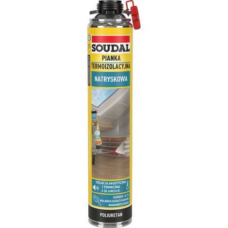 Mousse Thermo-Isolante Projetable Soudal, 700 ml, Pour Isolation Et Calfeutrage (1/3)