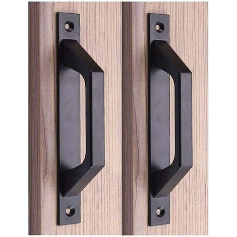 coffret De Forets (d Black) Pour Perceuse Poigne En Bois 19.6cm De Traction De Porte De Porte De Grange De Poigne De Porte De Porte Coulissante E (1/5)