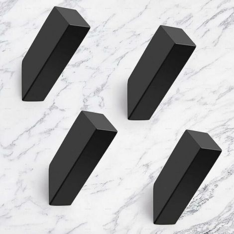 4er-Pack mattschwarze Wandhaken, strapazierfähiger SUS 304 Edelstahl, Wandhaken für Badezimmer und Schlafzimmer (1/4)