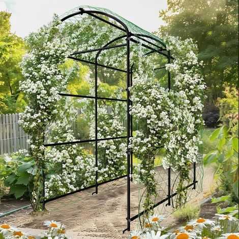 Large Garden Arch Trellis for Climbing Plants Metal Plant Support Outdoor Garden Arch Arbor Garden Arbor Tunnel Vegetables Plants Cucumber Trellis with (1/5)