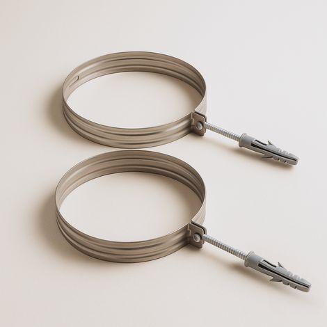 Collare nervato acciaio inox Ø 300 mm fissaggio canna fumaria confezione 2 pezzi (1/5)