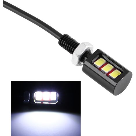 Lot de 2 lampes LED blanches universelles 12 V pour plaque d'immatriculation de voiture ou moto, à visser. (1/5)