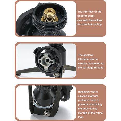 Adaptateur de cuisinière à gaz pliable en alliage d'aluminium, trépied, support de lampe à gaz, four à cartouche d'extérieur, Camping randonnée pique-nique, accessoire de cuisine (1/5)