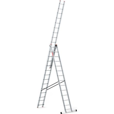 Échelle aluminium professionnelle 3x14 multifonction 150 kg (1/5)