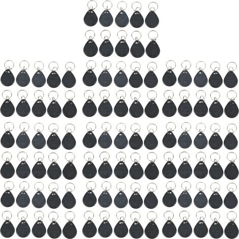 100 badges RFID 125KHz étanches sensitives pour contrôle d'accès parking communauté, noir (1/5)