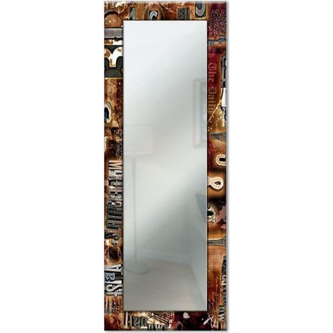 Lupia - Specchio da Parete Lungo MIRROR FANTASY MODERNO VINTAGE 44x127 cm, Design Moderno, Cornice Stampata in Legno, Adatto per Camera da Letto, Soggiorno, Ingresso, Vintage Brown Vintage Brown (1/4)