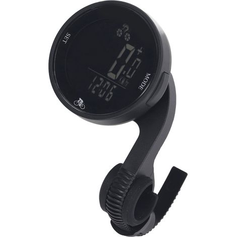 Compteur de vélo sans fil avec capteur de fréquence de pas, grand écran rétroéclairé LED et support inclus. (1/5)