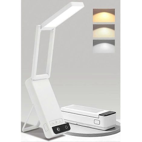 Lampe de bureau rechargeable, lampe sans fil avec batterie de 6000 mAh, lampe de lecture sans fil, mini lampe pliable, portable (1/5)