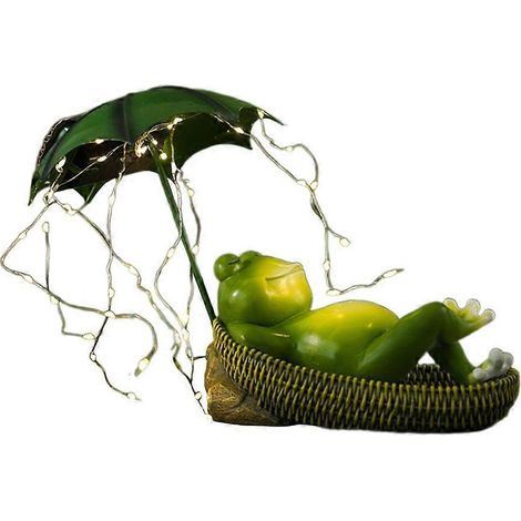 Grenouille de jardin solaire - Statuette d'extérieur pour jardin
