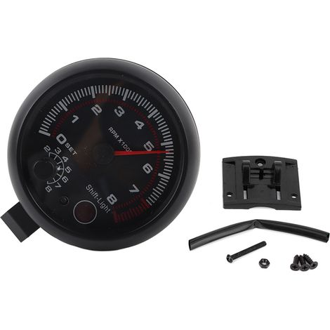 Tachimetro per auto da corsa – 3,75 pollici – 0-8000 giri/min – 12V – tachimetro universale per auto – nero