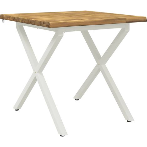 90 x 90 x 75 cm Legno di Acacia Massello Bianco Quadrato vidaXL (1/5)