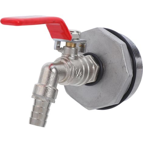 2-Zoll-Messingfasshahn mit 3/4-Zoll-Auslass, integrierter wasserdichter Dichtung, Adapter für 55-Gallonen-IBC-Tank, kompatibel mit Wasser- und Saftspendern für den Garten