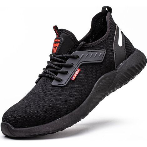 Chaussures de travail pour hommes, chaussures de sécurité 3S pour hommes et femmes, baskets légères à embout d'acier (couleur : noir, taille : 46) (1/5)