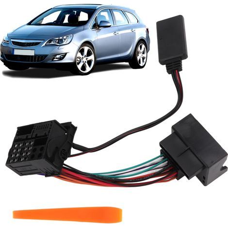 Câble adaptateur audio AUX Bluetooth 5.0 pour voiture, compatible avec les modèles Opel de 2000 à 2007.