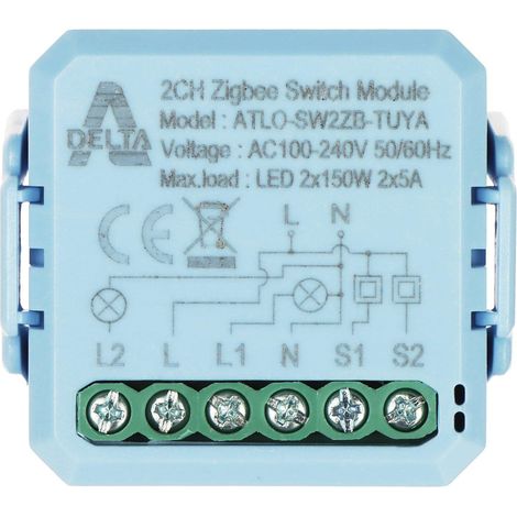 Atlo ATLO-SW2ZB-TUYA Interrupteur intelligent bleu ZigBee (1/3)