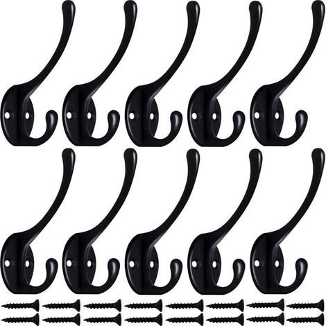 10PCS Patère Porte Manteau Murale Vintage Crochet Métal De Porte Chapeau Crochet Rétro pour Porte-Manteau Salle de Bain Cuisine Fonte De Fer Laiton Design (Contient des Vis) (1/5)