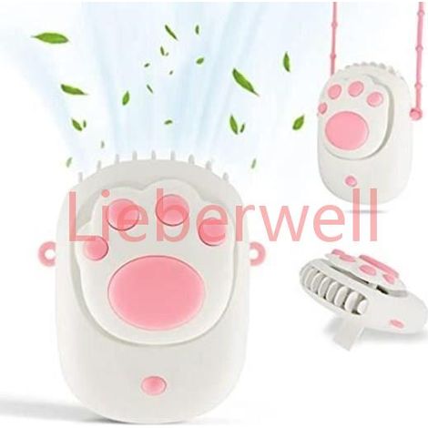 Ventilateur de cou , ZGEER , Portable , Rechargeable , 3 Vitesses , Blanc (1/4)