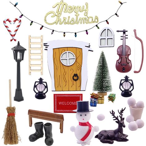 Ensemble d'accessoires pour maison de poupée 1:12, décorations de porte miniatures pour fête de vacances, cadeau d'anniversaire, Type 2 (1/5)