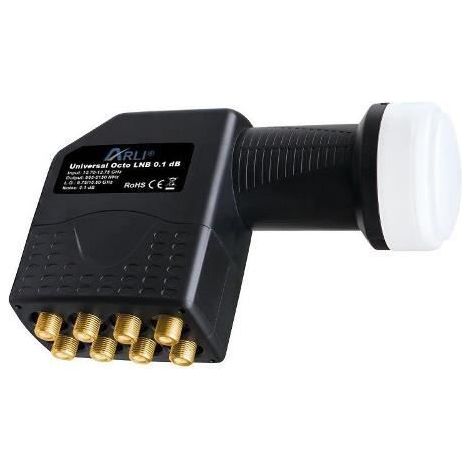 LNB Octo Tête Universelle 0,1 dB Gain 65 dB Full HD 3D Ultra HD 4K Gold (1/2)