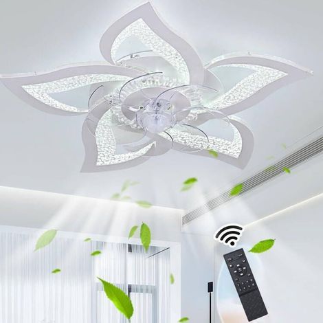 Leiser LED-Deckenventilator mit 60 W – Fernbedienung – 6 einstellbare Geschwindigkeiten – Dimmbare Beleuchtung 3000 K bis 6000 K – Für Wohn- und Schlafzimmer (1/5)