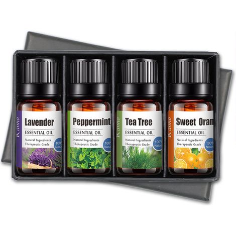 4Pcs Huiles Essentielles Pures, Coffret Cadeau pour Diffuseur Humidificateur Aromathérapie (1/5)