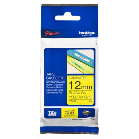 TZE631 cinta para impresora de etiquetas Negro sobre amarillo TZe