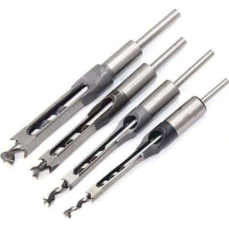 Jeu De 4 Bédanes Forets À Trou Carré, Bédanes Creux En Acier Outils De Menuiserie Set (1/4 -1/2 - 5/16 - 3/8 Pouces) (1/4)