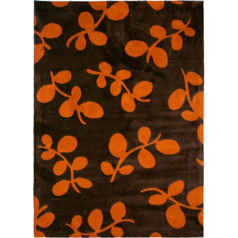 TWIN - Tapis à motifs petites feuilles orange 120x170 (1/2)