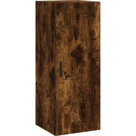 Armario de pared elegante práctico almacenamiento 34,5 x 34 x 90 cm madera contrachapada roble ahumado 020048672 (1/5)