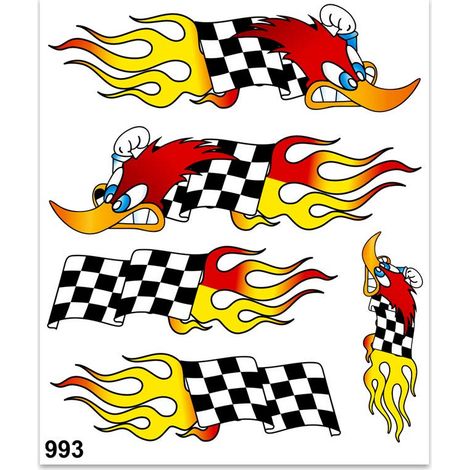 Adesivi Sticker Picchio con Scacchi, 20 x 24 cm (1/4)