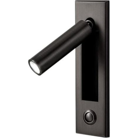 LED-Schlafzimmerlampe – Ideal für Zuhause und Hotels, 360° drehbar, 92° schwenkbar, runder Kopf, schwarz, warmes Licht (1/5)