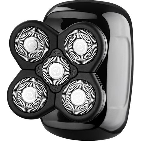 Rasoir électrique rechargeable homme - Système à 5 lames flottantes pour rasage du visage et de la tête rasée (avec grille protectrice intégrée) (1/2)