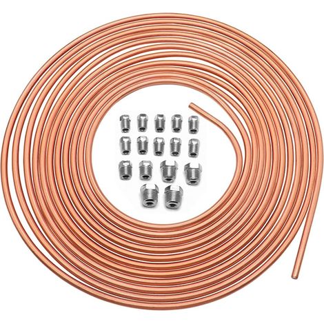 Kit de conduites de Frein en cuivre et Nickel 7,62 m 3/16" Kit de conduites de Frein de Voiture avec 16 raccords (1/5)