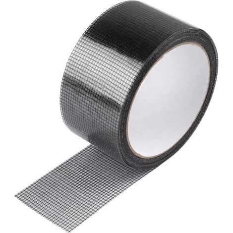Ruban adhésif de réparation pour moustiquaire, 5 x 200 cm, autocollant, noir, kit de réparation pour fenêtres, portes, trous de moustiquaire, adhésif puissant, étanche et durable, noir (1/5)