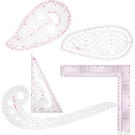 Règle de couture courbée 5 pièces pour gradation et confection de vêtements (1/5)