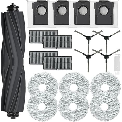 FOREHILL Accessoires de Rechange pour Dreame L10s Pro Ultra Heat/ L10s Ultra Gen 2, Kit pour Dreame X30 Ultra, 1 Brosse Principale, 4 Filtres, 4 Brosses Latrales, 4 Sacs Poussire, 6 Serpillires (1/5)