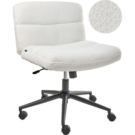 Schreibtischstuhl CATLIN Bouclé Weiß (1/5)
