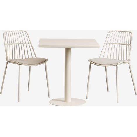 Set tavolo quadrato Mizzi 70x70 cm e 2 sedie da giardino Maeba SKLUM
