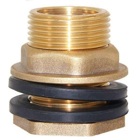 Raccord de réservoir d'eau en laiton massif, 1" femelle et 1-1/4" mâle, pour traversée de cloison (1/4)