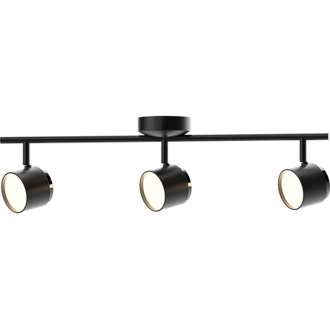 Lampada parete/soffitto LED 3 luci nera 3000K Polux (1/5)